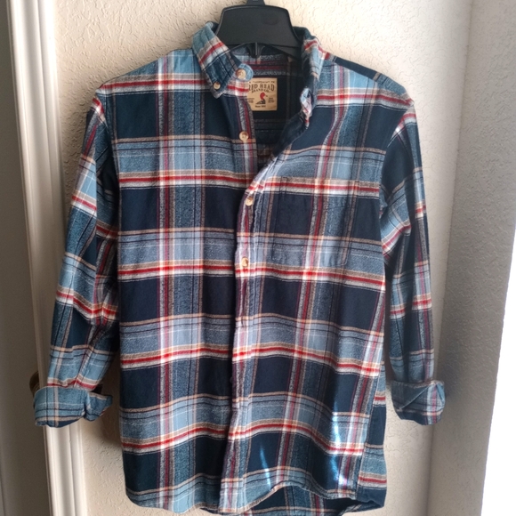 RED HEAD Brand Co. Men's size small blue and red plaid button-down shirt - Picture 1 of 3